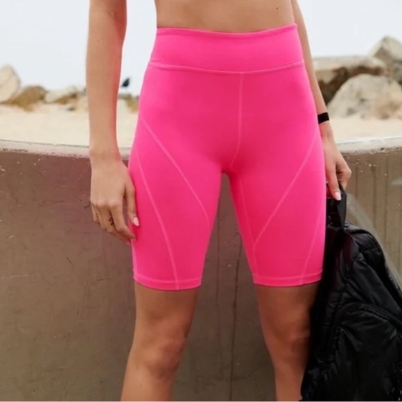 Free People Movement Biker Baby Shorts Hot Pink Size Small - Picture 3 of 9